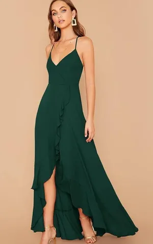 Elegant Green Sleeveless Dress NWOT thumbnail 2
