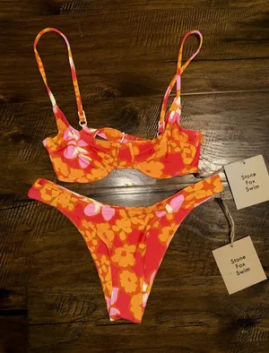 NWT Stone Fox Swim Lei‎ Lei Nola Bikini Bottoms Size XS SET thumbnail 1