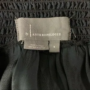 Anthropologie Black Smocked Ruffle Strap Sleeveless Textured‎ Boho Tank Top S thumbnail 6