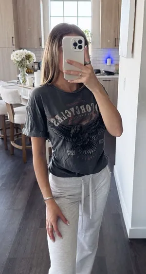 Ardene Gray Graphic Tee with Eagle Design (Size Small) thumbnail 1