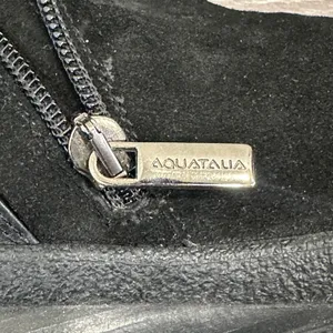 Aquatalia by Marvin K Minnow Black Suede Tall Riding Wedge Boots Square Toe 10 thumbnail 10