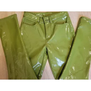 RTR SZ 30/10 green faux leather straight leg simon miller pants trouser patent thumbnail 5