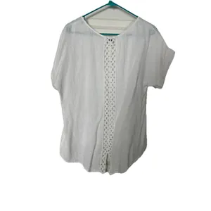 terzo millennio linen top Size M Crochet Back Detail thumbnail 4