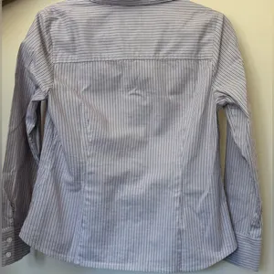 Ann Taylor LOFT Dress Shirt Long Sleeve Blouse Striped Button Up 10 Petite 10p thumbnail 2