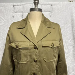 Rachel Zoe Safari Field Jacket S Tan Olive Military Utility Utilitycore Jacket thumbnail 7