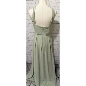 Azazie Green Sleeveless Chiffon Bridesmaid Dress, Prom, Gown, Party, Regular 8 thumbnail 4