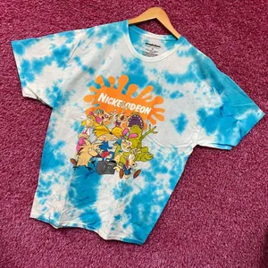Nickelodeon Best Of Blue/white tie dye Tshirt size 1XL thumbnail 1