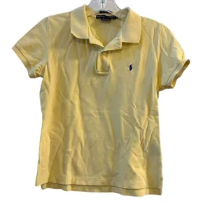 Vintage Ralph Lauren‎ Women's Yellow Polo Shirt Size M Short Sleeve thumbnail 1