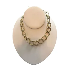 Gold toned jewelry set of 3 - lauren Conrad earrings, double ring link chain nec thumbnail 2