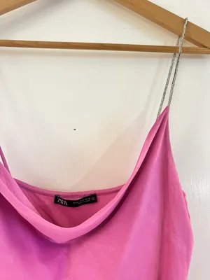 ZARA Pink Satin Dress thumbnail 2