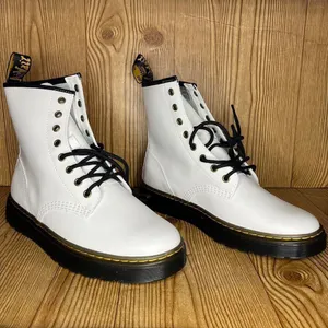 Dr. Martens Zavala combat lace up white leather ankle boots NWOT W11 M10 thumbnail 2