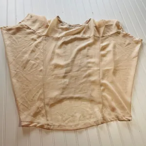 Chloe‎ K Womens Mixed Media High Low Top Beige Tan Dolman Short Sleeve Large thumbnail 7