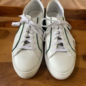 ABLE White/Green Leather Sneakers White Size 11 thumbnail 3