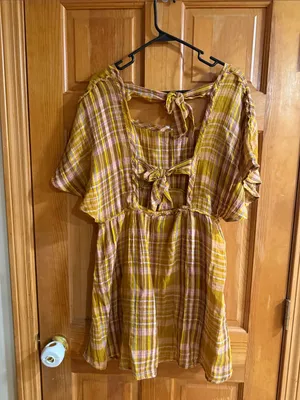 By Anthropologie tie back dress size medium . thumbnail 2