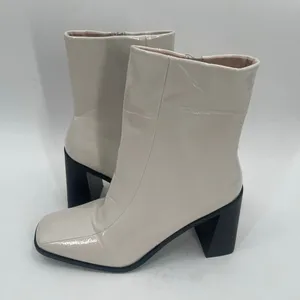 Princess Polly Boots SZ 8 Kia Kiaya Ankle Cream *FLAWS* Bootie Zipper Heel NWOT thumbnail 11