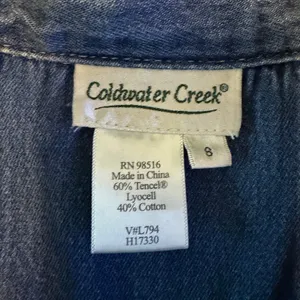 Coldwater Creek Tencel Blend Denim Trucker Vest Blue Sleeveless Women Size S thumbnail 4