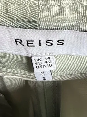 REISS Mylie Tapered Trousers Pants 10 Mint Green‎ High Rise Belted Sz 10 thumbnail 7