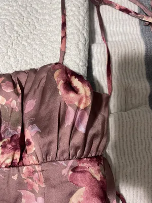 Lulus Satin Midi Dress Floral thumbnail 5