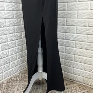 Black V-Neck Sleeveless Maxi Dress with Side Slit thumbnail 6