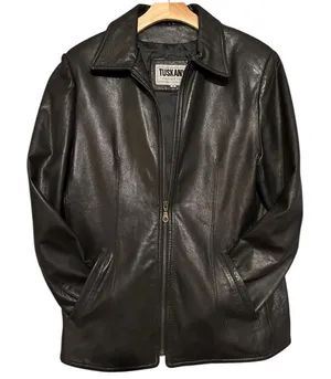 Tuskany Vintage Women’s Size M Black Leather Jacket thumbnail 1
