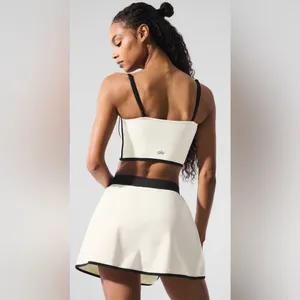 Alo Yoga NWT Airbrush Streamline Bra Tank Top Ivory Black Size S thumbnail 3