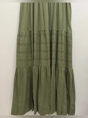 Anthropologie NWT Somerset Tiered Maxi Dress Pockets in Moss Green Size XS NEW thumbnail 10