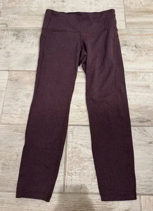 Gap High-Waisted Purple CozeCore Herringbone 7/8 Leggings Size Small thumbnail 1