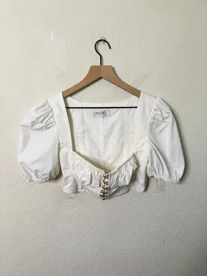 House of‎ CB London Tia White Puff Sleeved Corset Top Womens Size S thumbnail 8