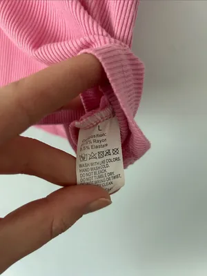 Women's pink Ribbed Tank Top thumbnail 3