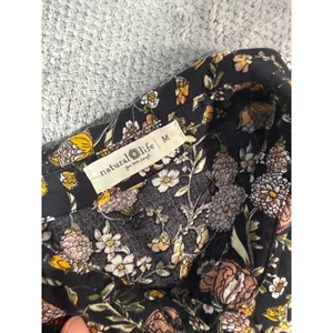 Natural Life Twiggy Mini Boho Floral Button Down Shirt Dress Long Sleeve Medium thumbnail 5