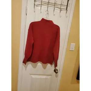 TAHARI Pure Luxe Sweater Red Mock Neck XL thumbnail 2