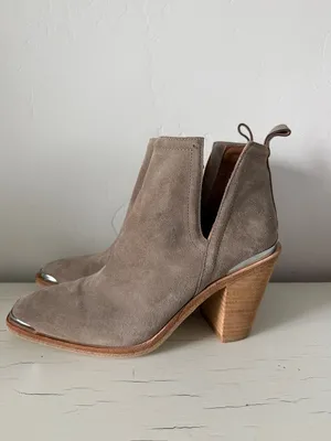 Jeffrey Campbell Cromwell Suede Western Ankle Booties Taupe Block Heel Women’s 8 thumbnail 3