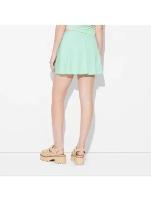 Wild Fable NWOT Women's Mid-Rise Green Gingham Skort Size M thumbnail 3