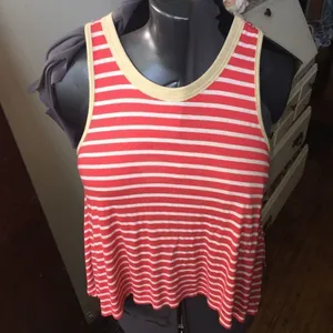 Free People We the Free Strike out XS orange striped tank top thumbnail 2