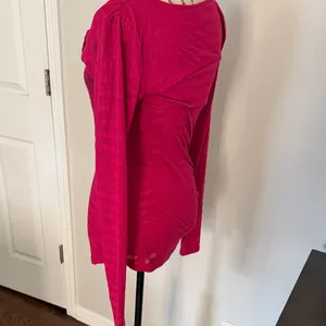 Miss Me magenta with rhinestones long sleeve top size-L thumbnail 5