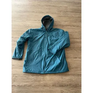 Misty Harbor Rain Coat Jacket Womens Large Teal Hooded Fleece Lined Vinyl Coat thumbnail 2