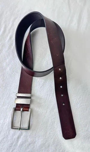 Levi's Rugged Dark Brown Leather Belt Sz 40 Brushed Nickel Western thumbnail 1