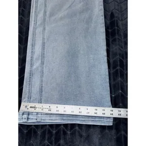 Risen Blue Denim Utility Pocket High‎ Rise Wide Leg Elastic Waistband Size 1XL thumbnail 11