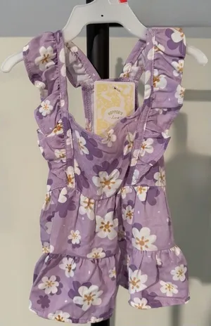 Lavender nwt size small Floral Ruffle pet dog cat dress apparel costume thumbnail 1