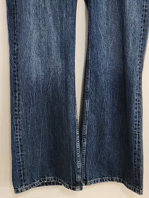 Zara Medium Wash Bootcut Denim Jumpsuit Size Medium thumbnail 4