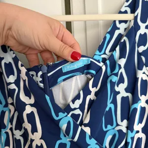 J. McLaughlin‎ Blue White Chain Maxi Dress Catalina thumbnail 2
