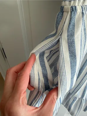 Monteau‎ Los Angeles Blue White Striped Wrap Mini Dress Medium thumbnail 2