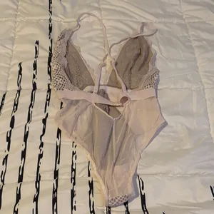 Victorias Secret Lace Animal Print Bodysuit in Light Pink thumbnail 5