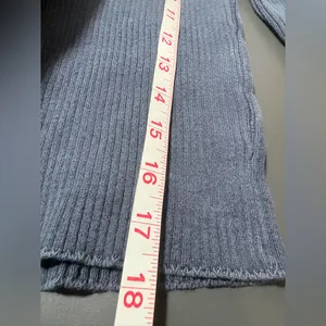 BRANDY MELVILLE Blue V-Neck Ribbed Sweater thumbnail 7