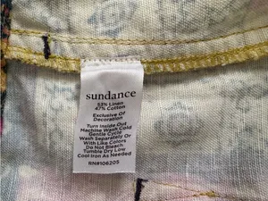 NWT Sundance Kalini Patchwork Linen Cotton Boho Tassel Tie‎ Yellow Shorts thumbnail 4
