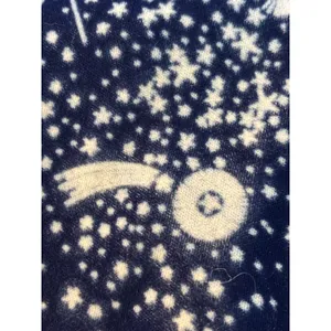 Celestial Navy Blue‎ Velvet Star Print Midi Dress V-Neck Slit Small thumbnail 9