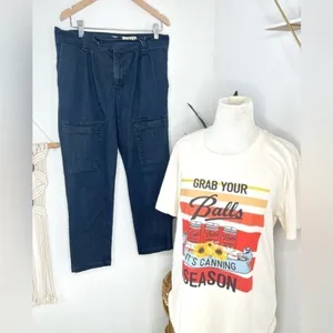 Prairie Underground Cargo Denim Jeans Utility pants Dark Wash ankle pant pockets thumbnail 3
