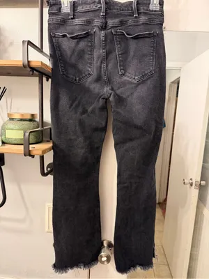 Abercrombie & Fitch Black High-Rise Flare Jeans thumbnail 5