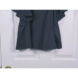 Abercrombie & Fitch Poplin Flutter Sleeve Top Small Black Preppy Quiet Luxury thumbnail 9