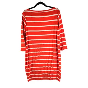 Fashion To Figure Orange & White Striped 3/4 Sleeve Shift Dress 3X thumbnail 2